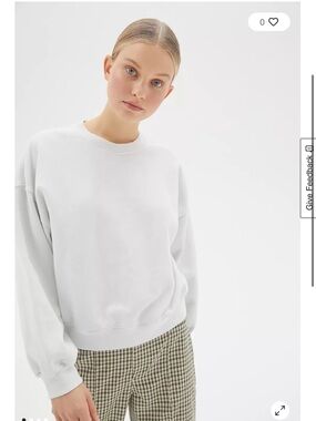 Agolde off white Crewneck balloon sleeve crew neck sweatshirt